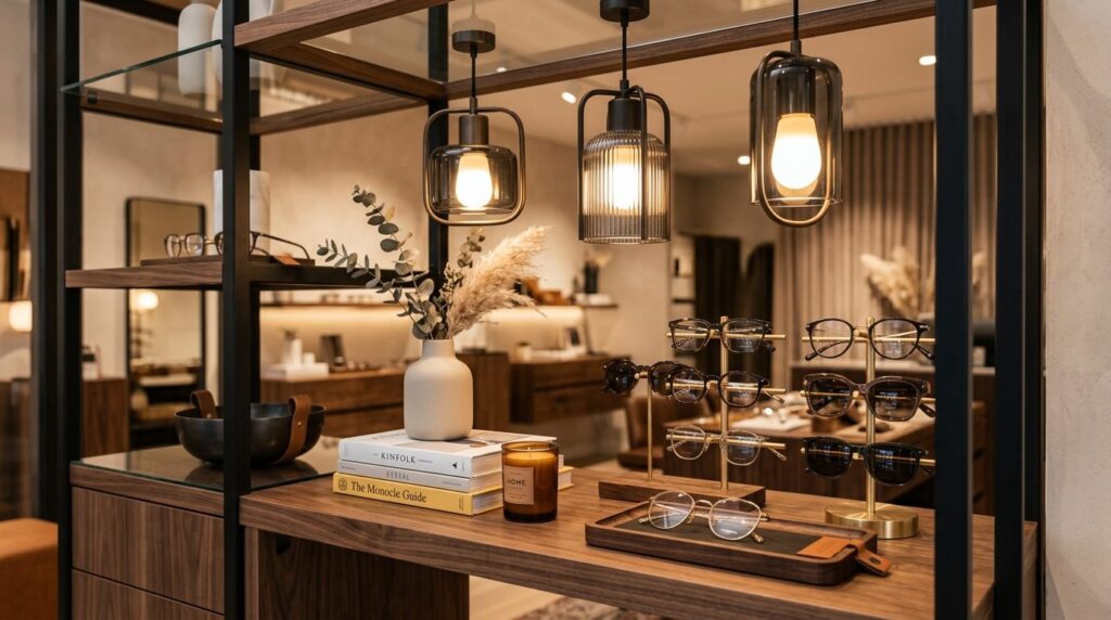 Close-up detail shot of a modern home interior shopping expe