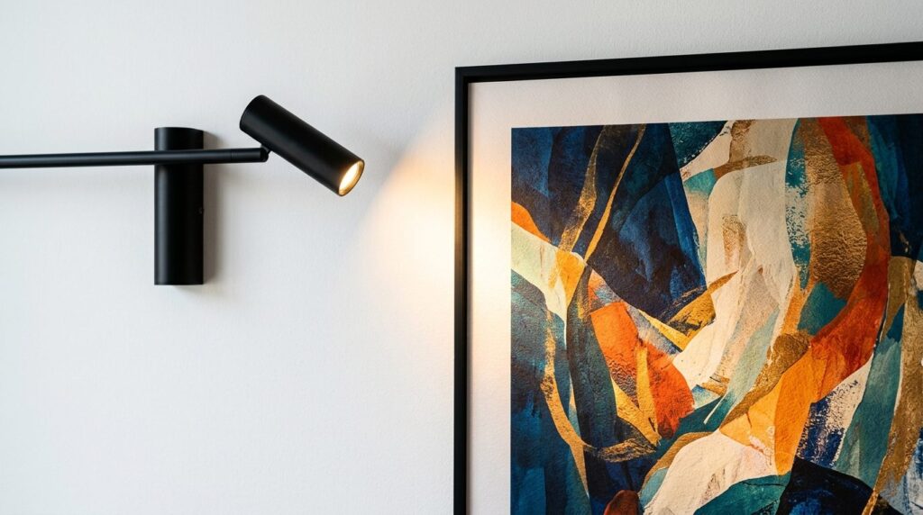 Close-up product photography of a sleek modern wall lamp mou