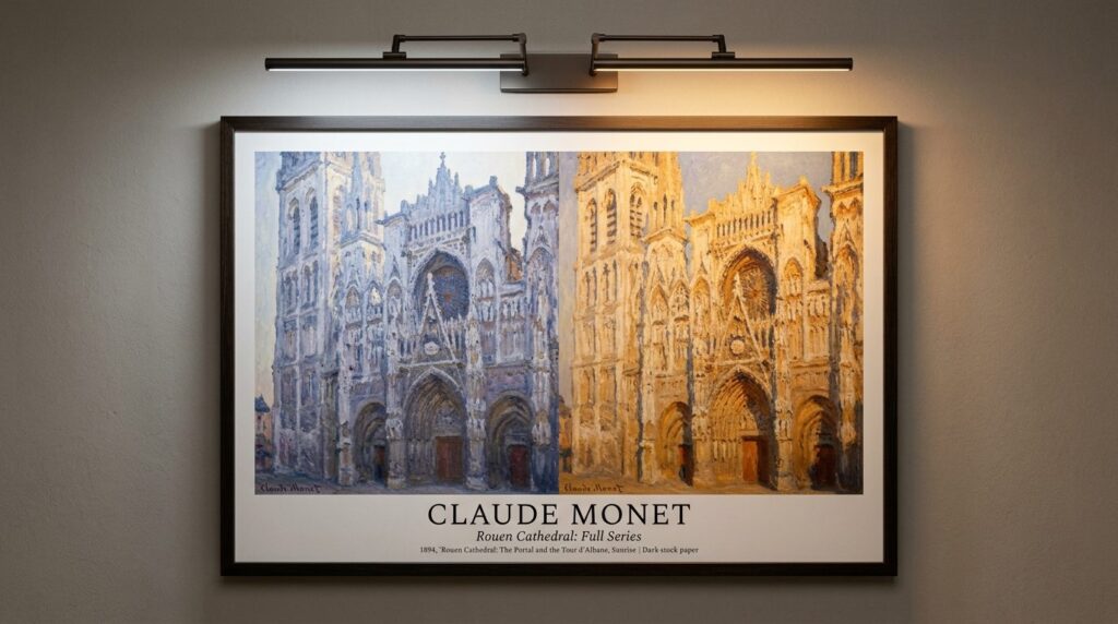 Close-up professional photography of a Monet Rouen Cathedral